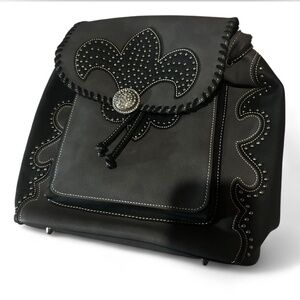 Black leather backpack